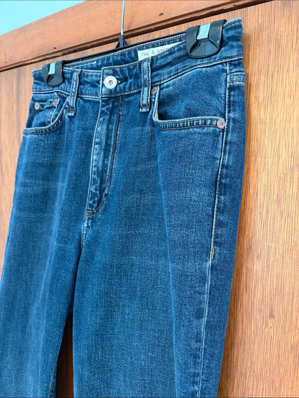 Rag & Bone Casey High Rise Flare Jeans Dark Wash Size 25 - Picture 7 of 11